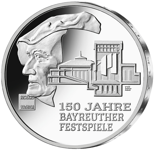 35-Euro-Silbermünze Richard Wagner, Bildseite